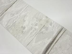 リサイクル　松皮菱に花々・青海波模様織出し袋帯